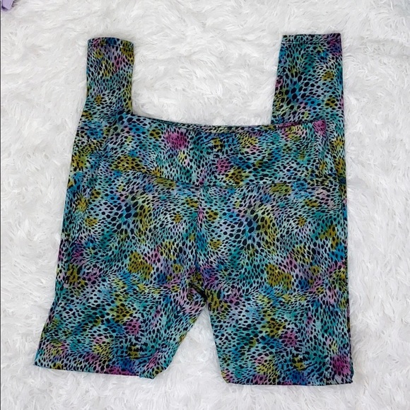 Onzie multicolored leopard print leggings M/L - Picture 3 of 5